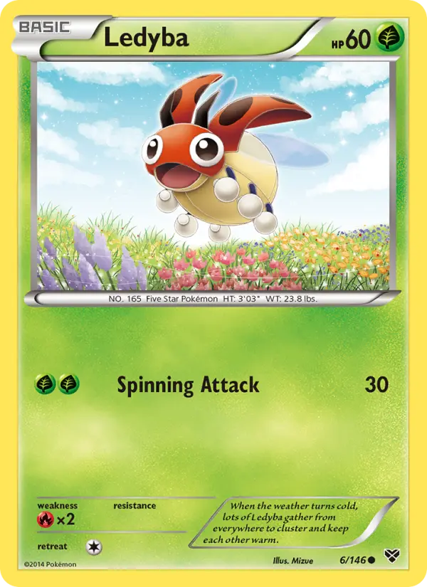 Ledyba Common Pokemon card #6 from XY