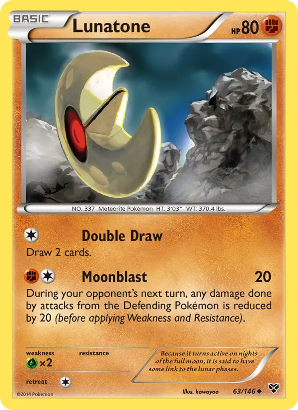 Lunatone Uncommon Pokemon card #63 from XY