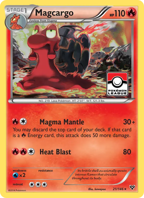 Magcargo Rare Pokemon card #21 from XY