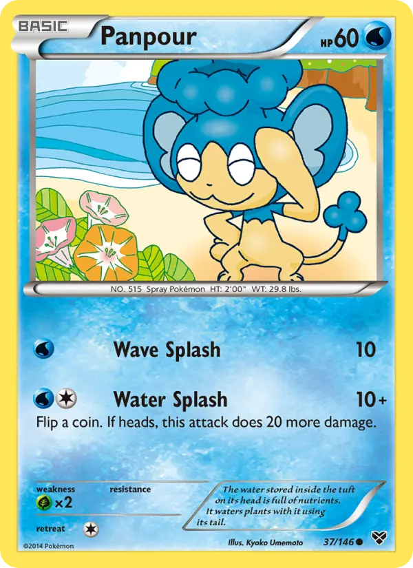 Panpour Common Pokemon card #37 from XY
