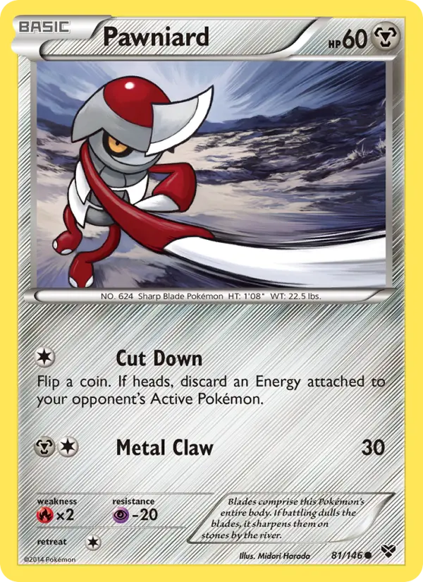 Pawniard Common Pokemon card #81 from XY