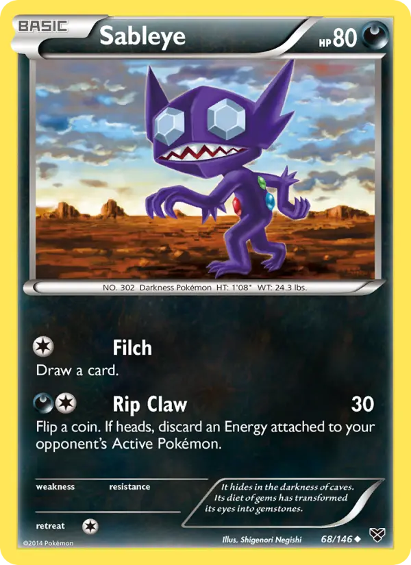 Sableye Uncommon Pokemon card #68 from XY