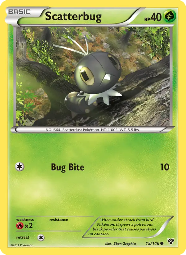 Scatterbug Common Pokemon card #15 from XY