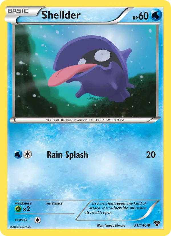 Shellder Common Pokemon card #31 from XY