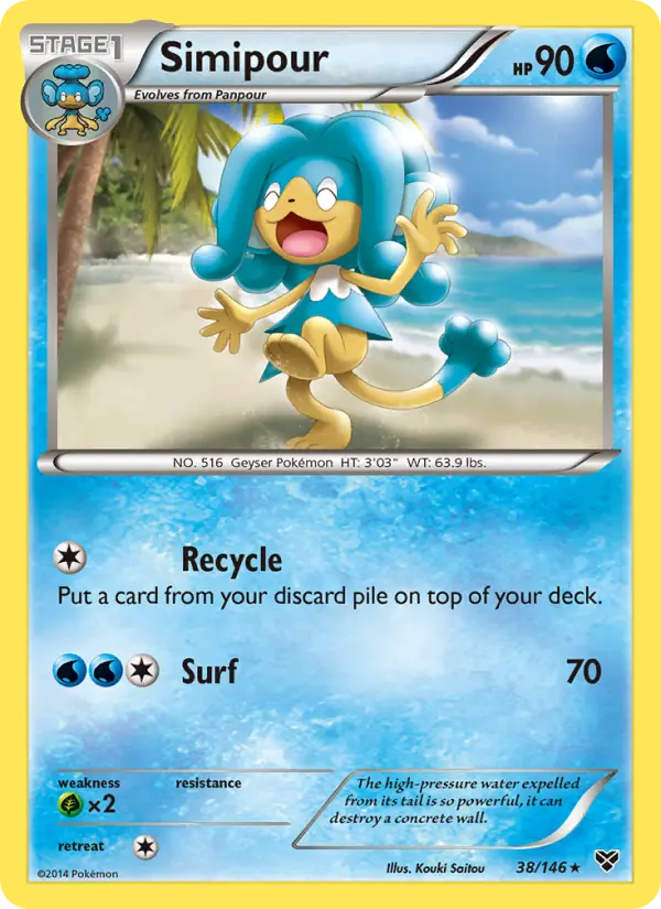 Simipour Rare Pokemon card #38 from XY