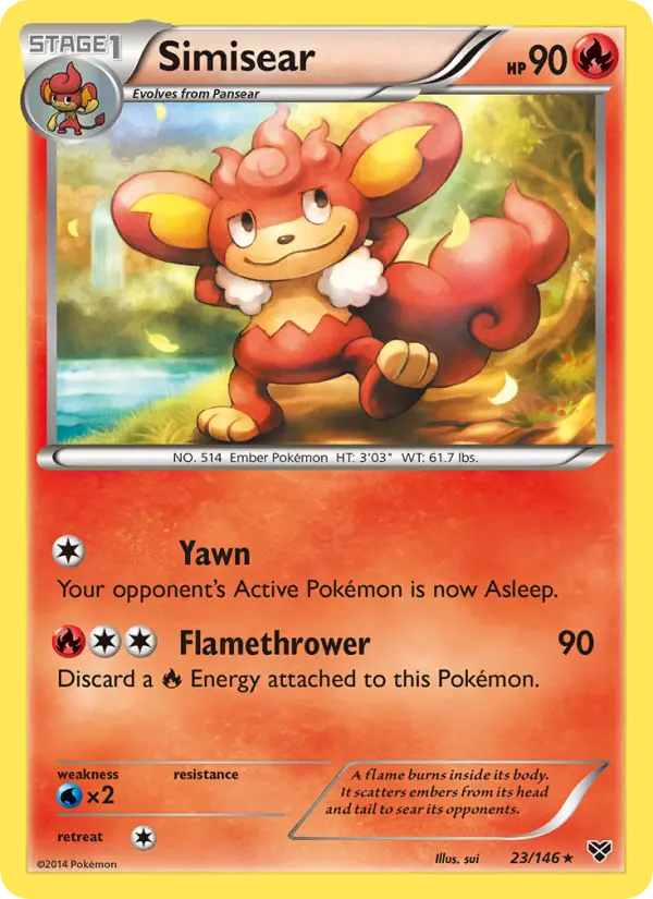 Simisear Rare Pokemon card #23 from XY