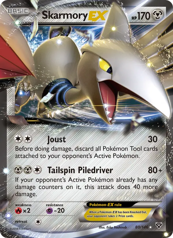 Skarmory EX Ultra Rare Pokemon card #80 from XY