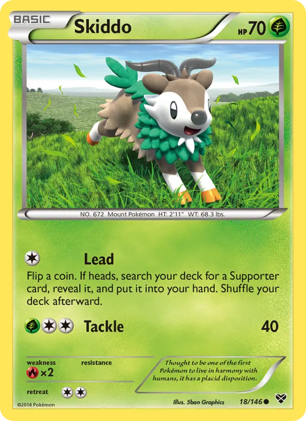 Skiddo Common Pokemon card #18 from XY