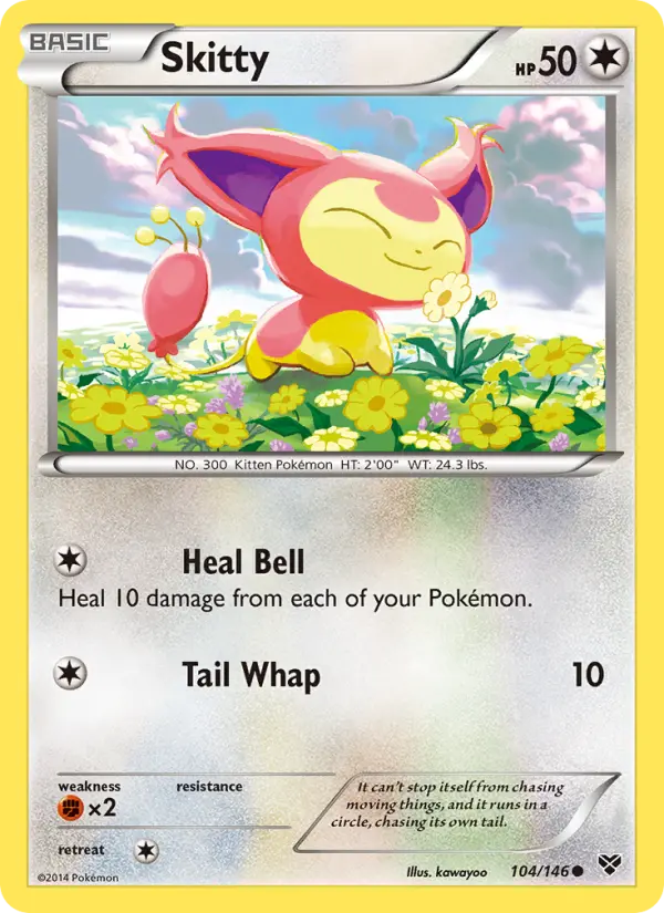 Skitty Common Pokemon card #104 from XY