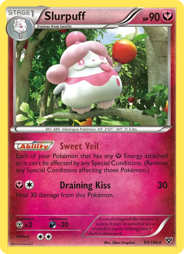 Slurpuff Rare Pokemon card #95 from XY