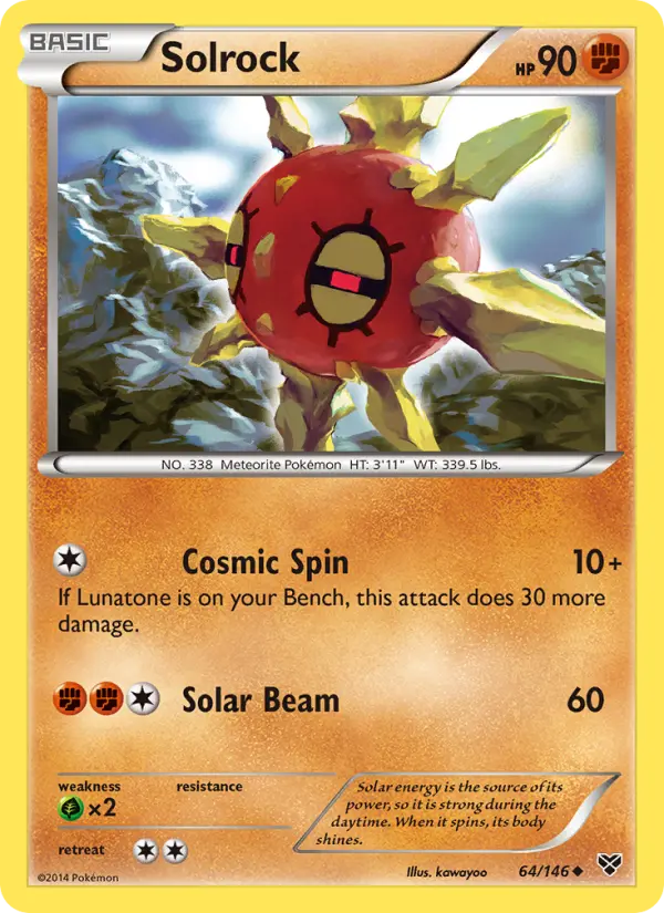 Solrock Uncommon Pokemon card #64 from XY