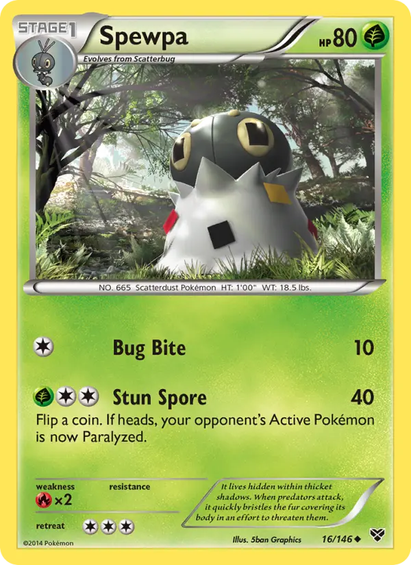 Spewpa Uncommon Pokemon card #16 from XY