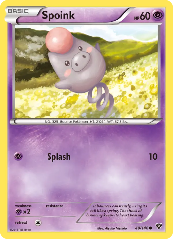 Spoink Common Pokemon card #49 from XY