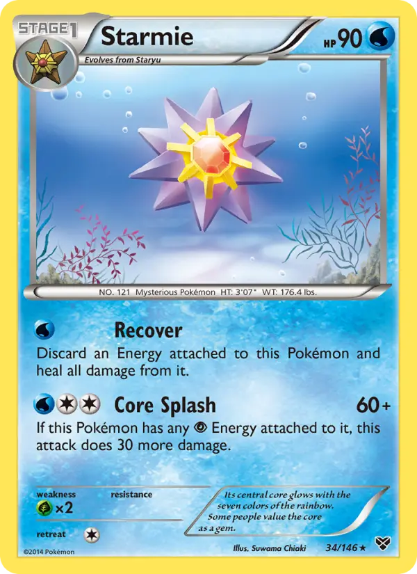 Starmie Rare Pokemon card #34 from XY