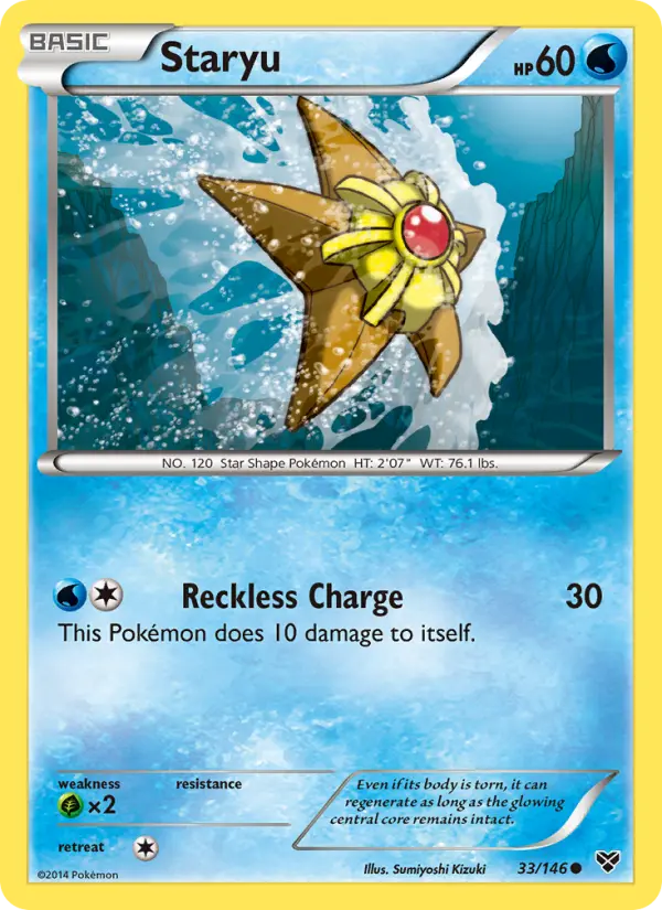Staryu Common Pokemon card #33 from XY