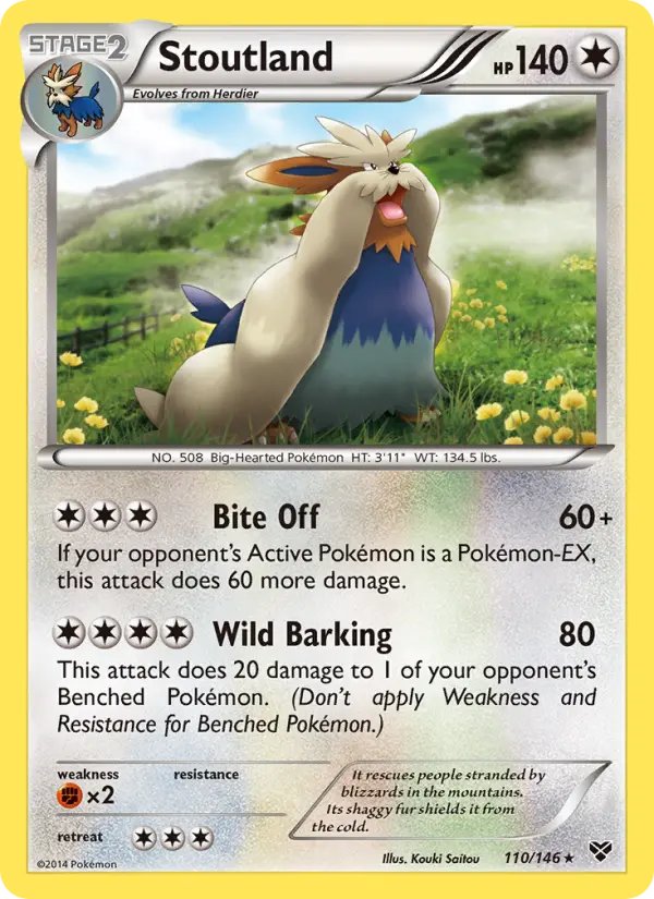 Stoutland Rare Pokemon card #110 from XY
