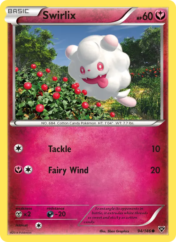 Swirlix Common Pokemon card #94 from XY