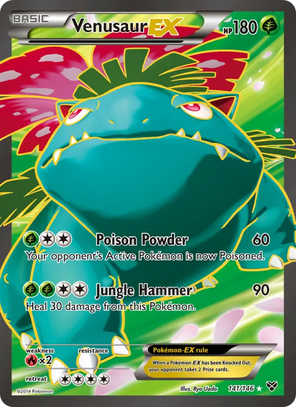 Venusaur EX Ultra Rare Pokemon card #141 from XY
