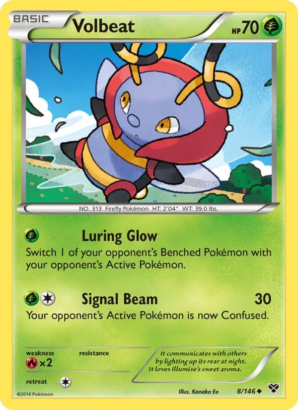 Volbeat Uncommon Pokemon card #8 from XY