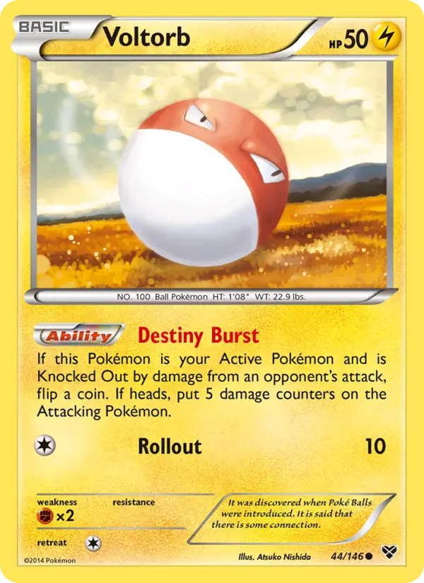 Voltorb Common Pokemon card #44 from XY