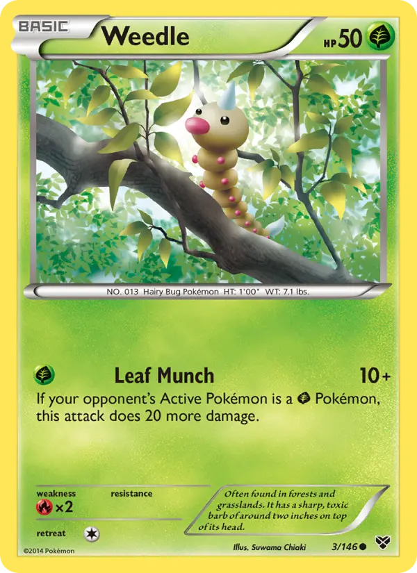 Weedle Common Pokemon card #3 from XY