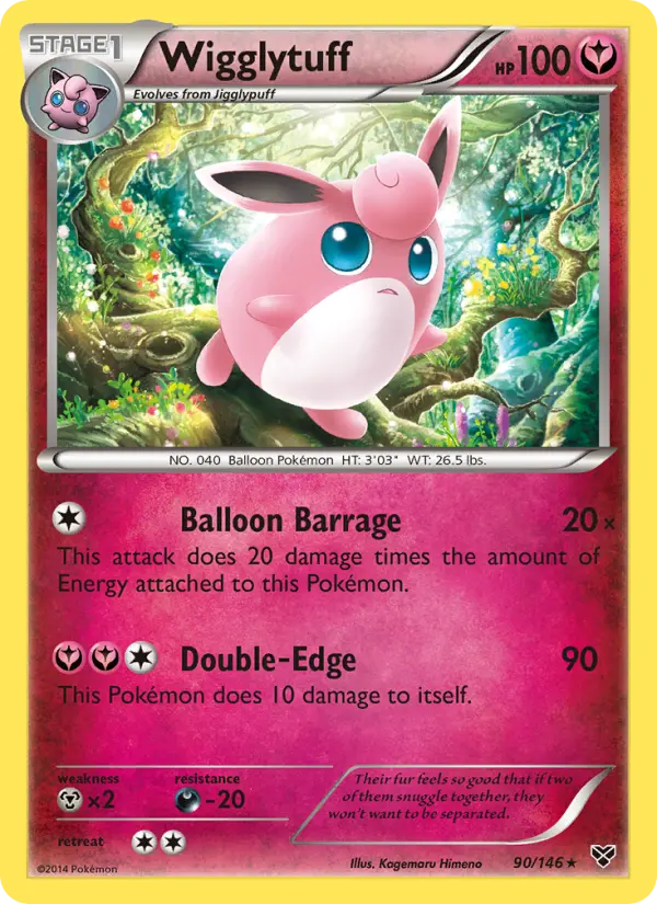 Wigglytuff Rare Pokemon card #90 from XY