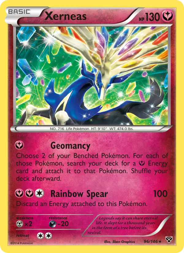 Xerneas Rare Pokemon card #96 from XY