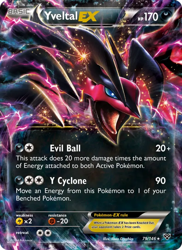 Yveltal EX Ultra Rare Pokemon card #79 from XY