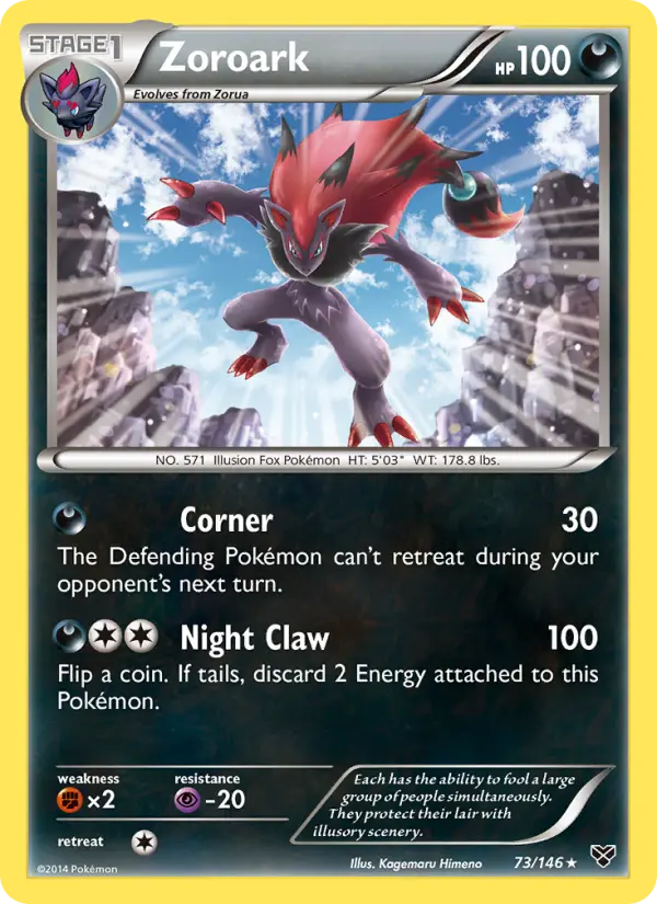 Zoroark Rare Pokemon card #73 from XY