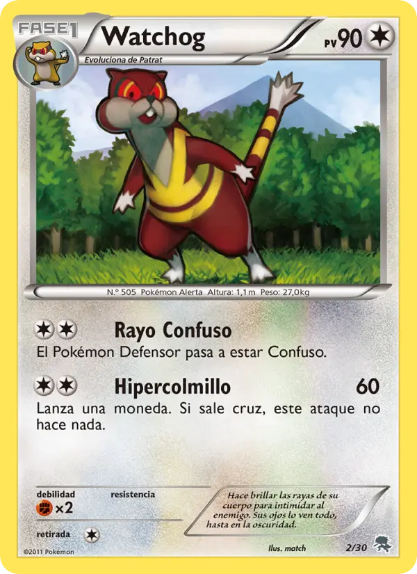 Watchog None Pokemon card #2 from BW trainer Kit (Zoroark)