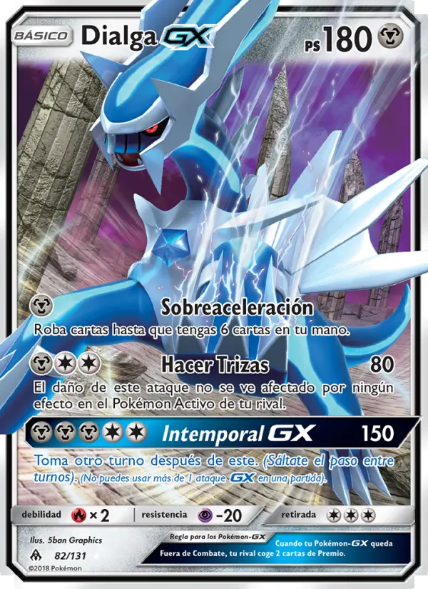 Dialga GX Ultra Rare Pokemon card #82 from Forbidden Light