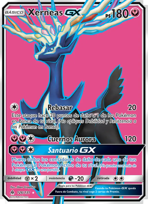 Xerneas GX Ultra Rare Pokemon card #126 from Forbidden Light