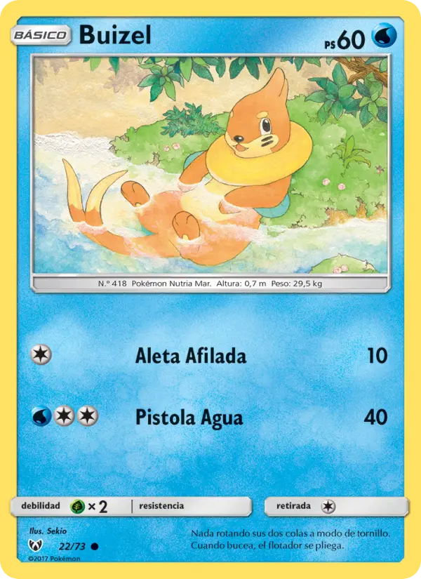 Buizel Common Pokemon card #22 from Shining Legends