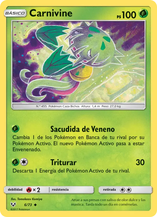 Carnivine Uncommon Pokemon card #6 from Shining Legends