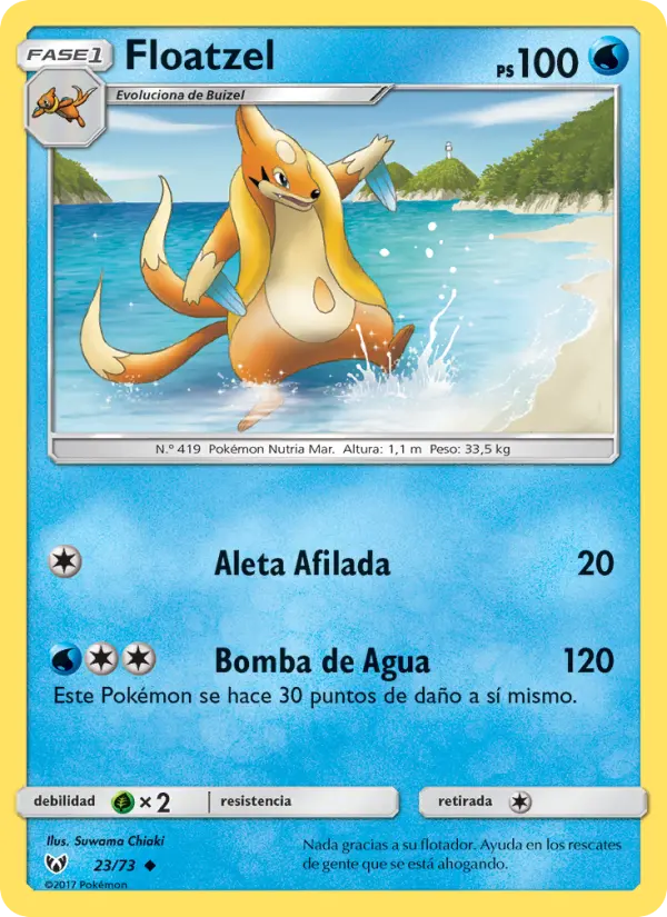Floatzel Uncommon Pokemon card #23 from Shining Legends