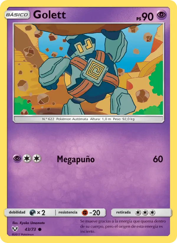 Golett Common Pokemon card #43 from Shining Legends