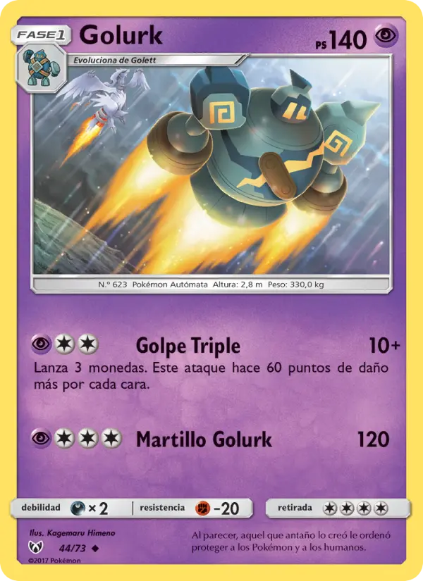 Golurk Uncommon Pokemon card #44 from Shining Legends