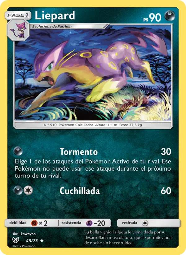 Liepard Uncommon Pokemon card #49 from Shining Legends
