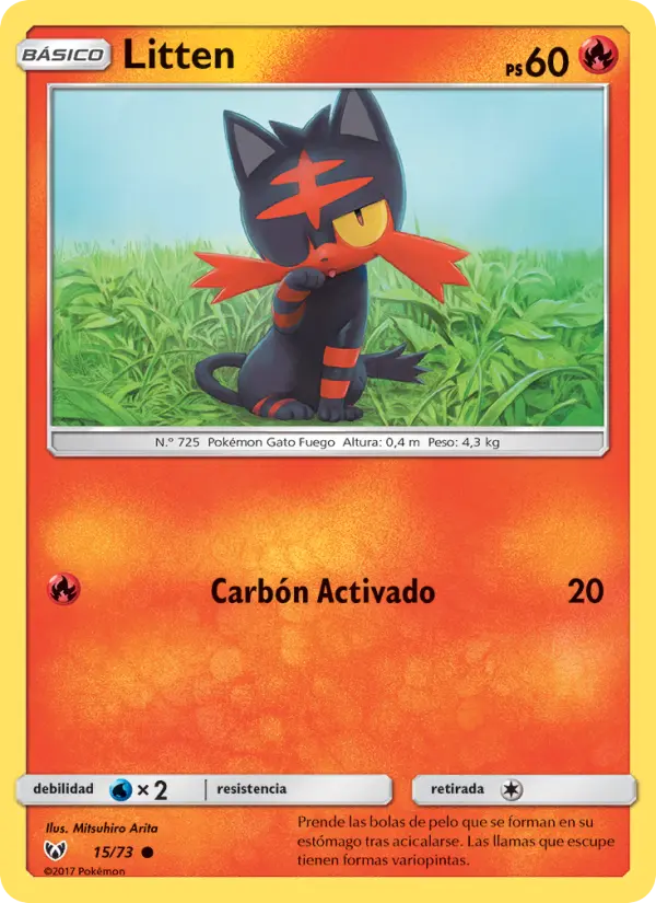 Litten Common Pokemon card #15 from Shining Legends