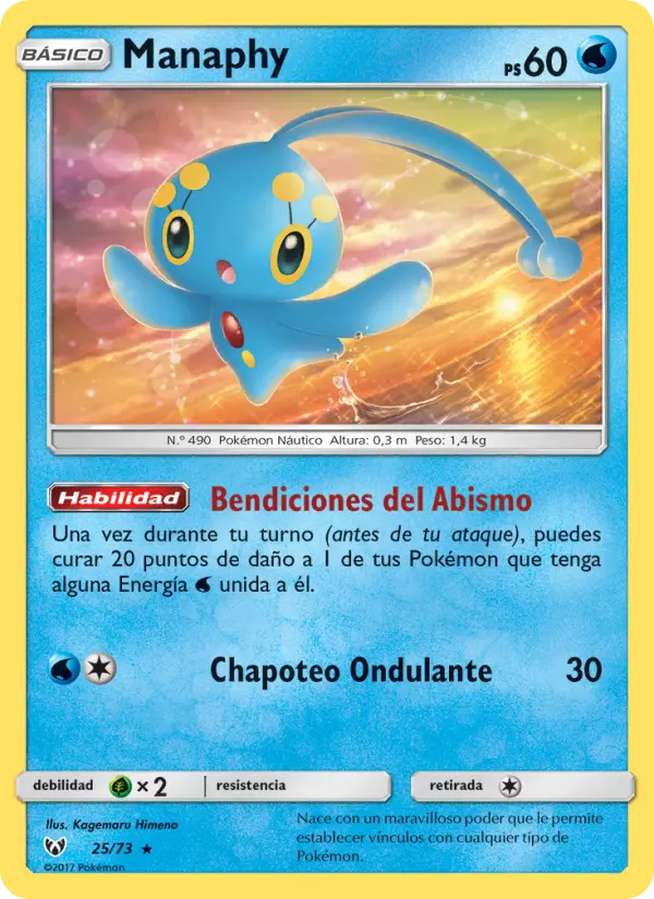 Manaphy Rare Pokemon card #25 from Shining Legends