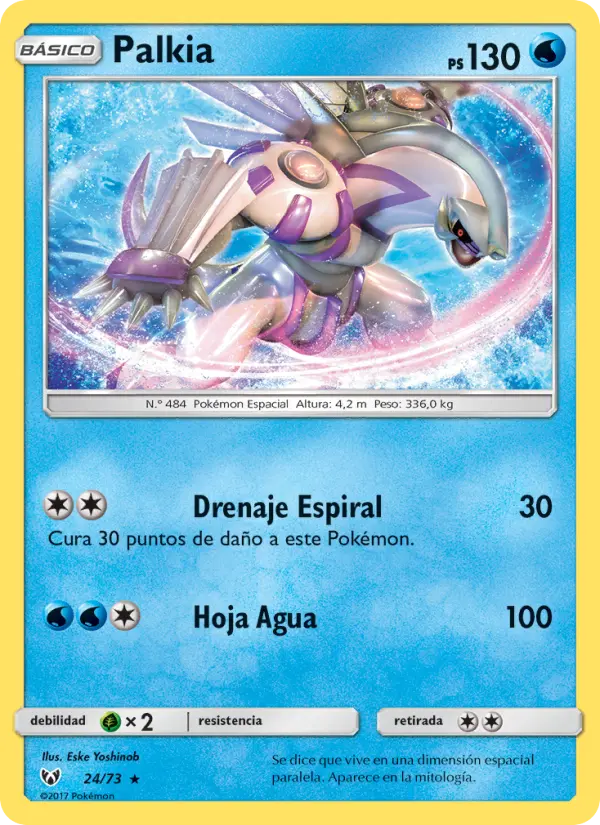 Palkia Rare Pokemon card #24 from Shining Legends