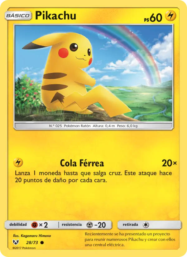 Pikachu Common Pokemon card #28 from Shining Legends