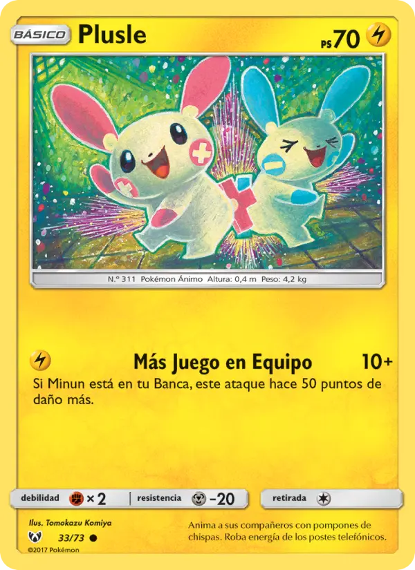 Plusle Common Pokemon card #33 from Shining Legends