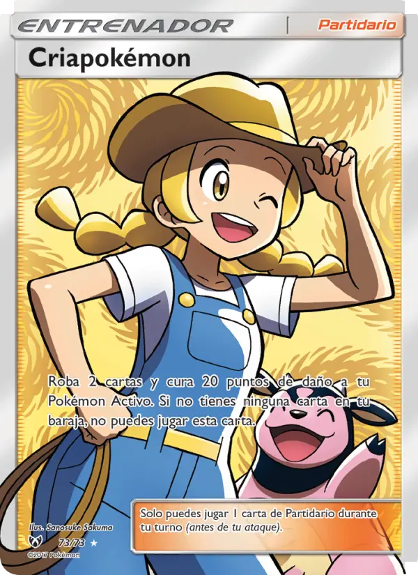 Pokémon Breeder Ultra Rare Pokemon card #73 from Shining Legends