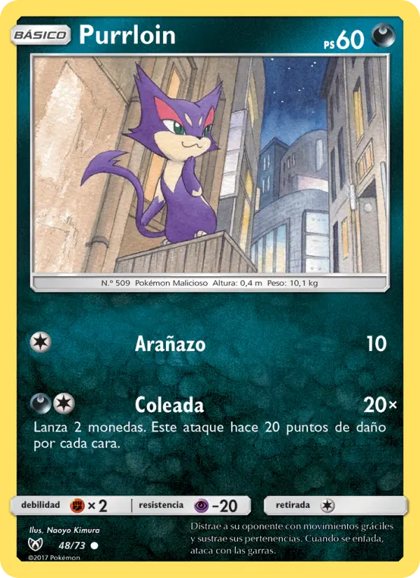 Purrloin Common Pokemon card #48 from Shining Legends