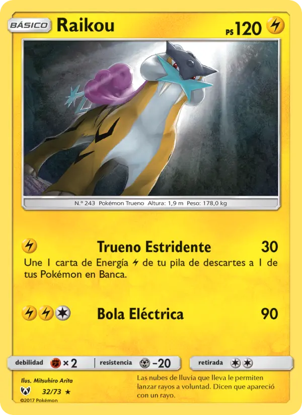Raikou Rare Pokemon card #32 from Shining Legends