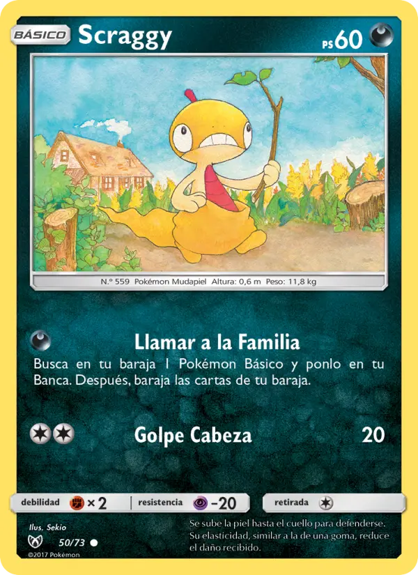 Scraggy Common Pokemon card #50 from Shining Legends