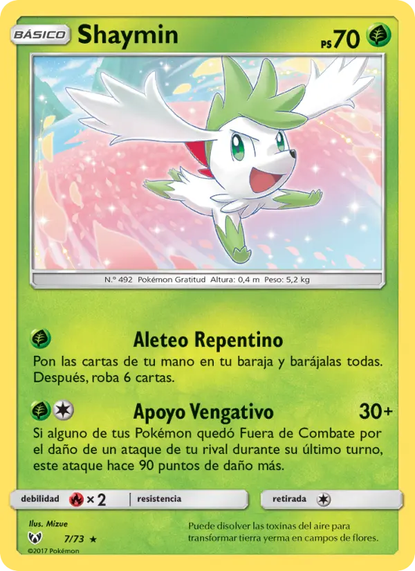Shaymin Rare Pokemon card #7 from Shining Legends