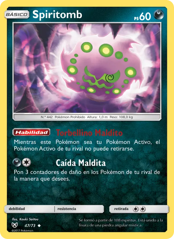 Spiritomb Uncommon Pokemon card #47 from Shining Legends