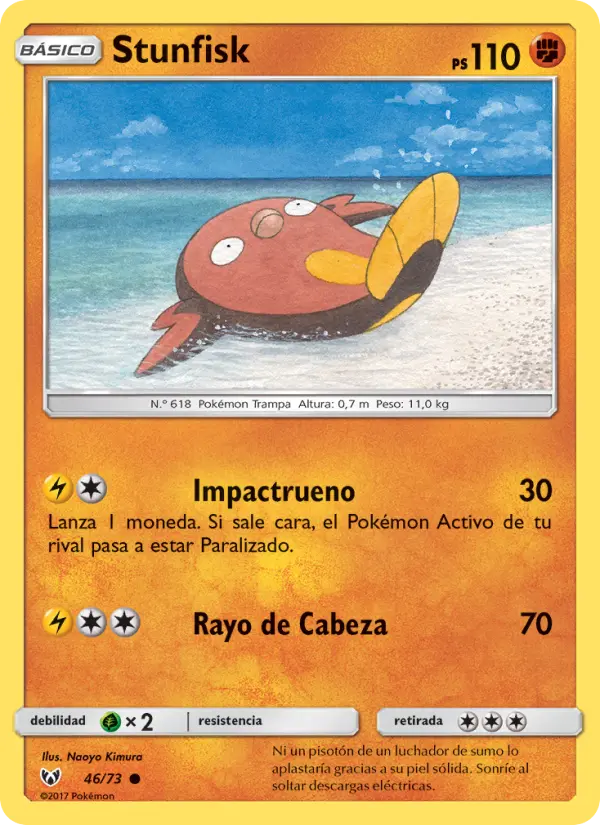 Stunfisk Common Pokemon card #46 from Shining Legends